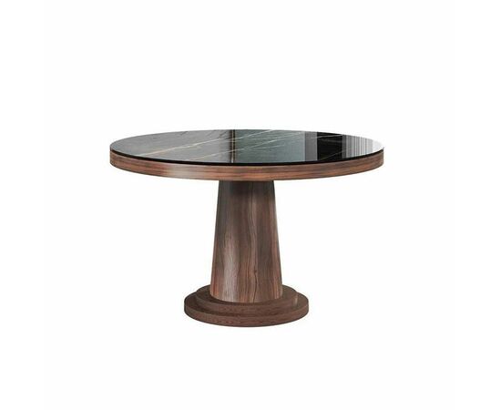 Стол круглый обеденный Bilbo 120, керамика глянцевая черная | Интернет магазин мебели и декора LifeDekor