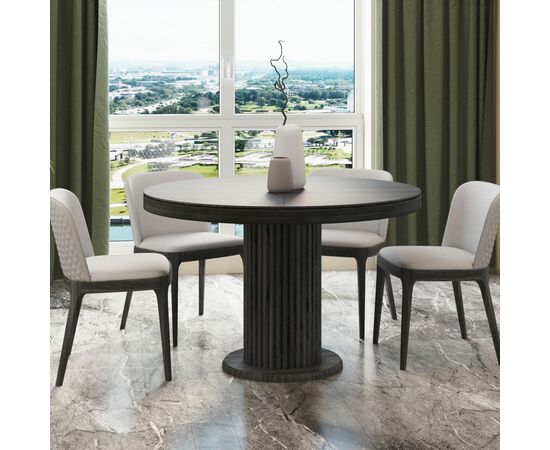 Стол Denver 100+40, круглый раздвижной, шпон, изображение 5 | Интернет магазин мебели и декора LifeDekor