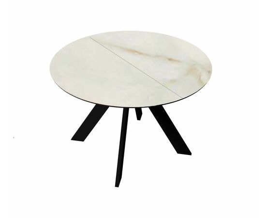 Стол DikLine SKC110 d1100 Керамика глянец Ostra Bianco (мрамор глянец белый)/подстолье черное/опоры черные, изображение 3 | Интернет магазин мебели и декора LifeDekor