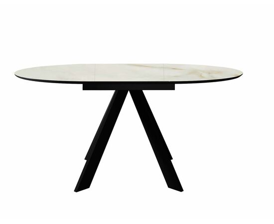 Стол DikLine SKC110 d1100 Керамика глянец Ostra Bianco (мрамор глянец белый)/подстолье черное/опоры черные, изображение 5 | Интернет магазин мебели и декора LifeDekor