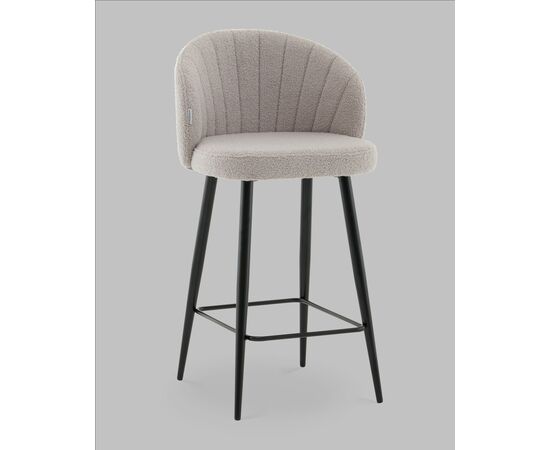 Стул полубарный Ханнингем букле светло-серый, изображение 2 | Интернет магазин мебели и декора LifeDekor