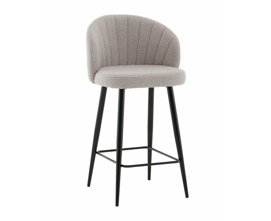 Стул полубарный Ханнингем букле светло-серый | Интернет магазин мебели и декора LifeDekor