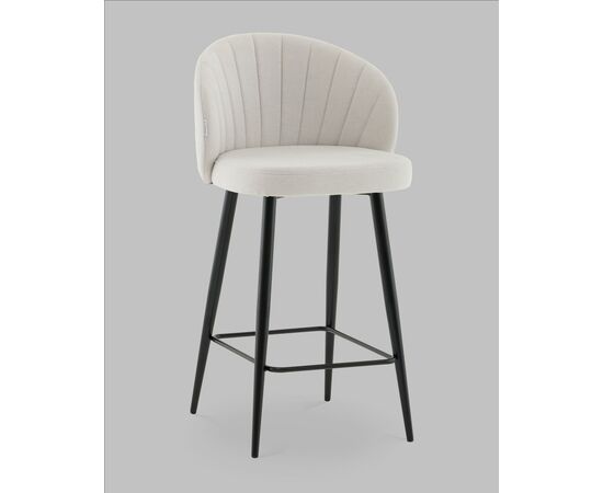 Стул полубарный Ханнингем велюр жемчужный, изображение 2 | Интернет магазин мебели и декора LifeDekor