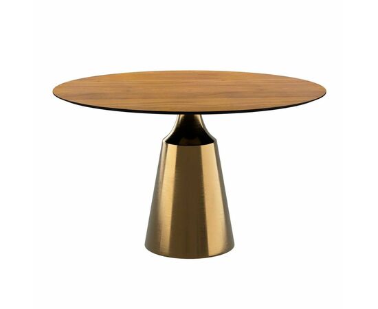 Стол круглый Lucas 120, шпон / опора золото | Интернет магазин мебели и декора LifeDekor