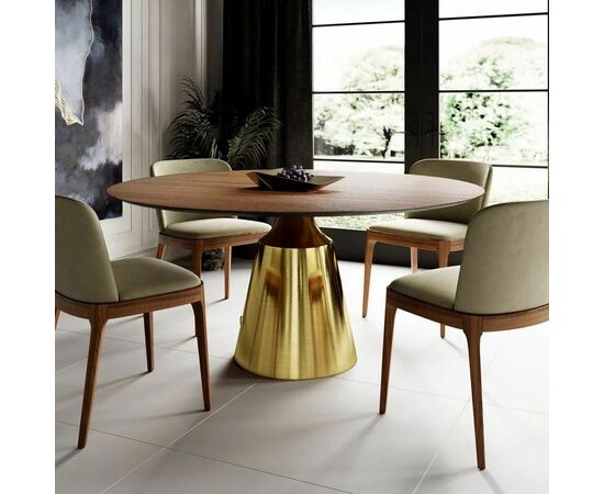 Стол круглый Lucas 120, шпон / опора золото, изображение 6 | Интернет магазин мебели и декора LifeDekor