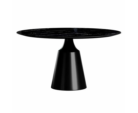 Стол круглый Lucas 120, керамика глянцевая, черная / опора черная | Интернет магазин мебели и декора LifeDekor