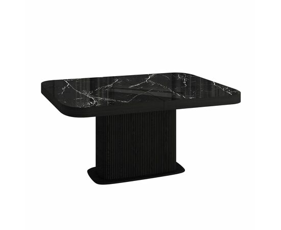 Стол прямоугольный раскладной Denver (160+40), керамика глянцевая, опора дерево | Интернет магазин мебели и декора LifeDekor