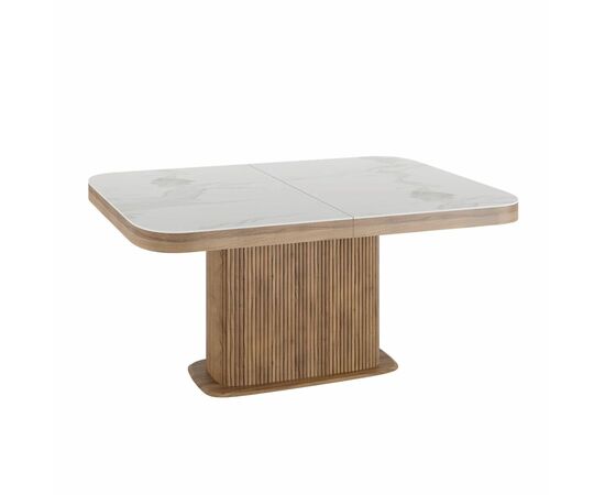 Стол прямоугольный раскладной Denver (160+40), керамика матовая, опора дерево | Интернет магазин мебели и декора LifeDekor