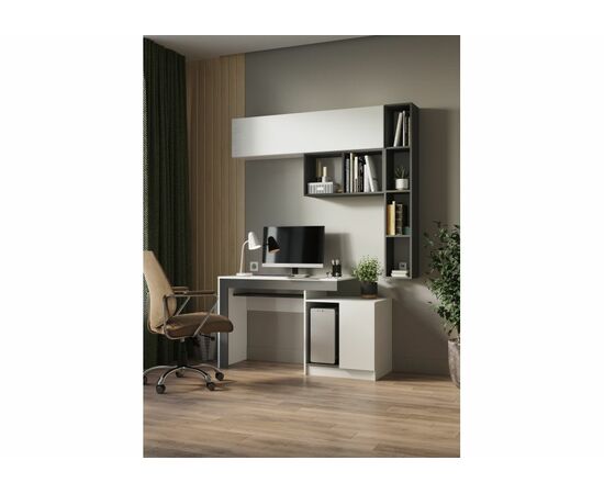 Компьютерный стол Модена белый / графит, изображение 2 | Интернет магазин мебели и декора LifeDekor