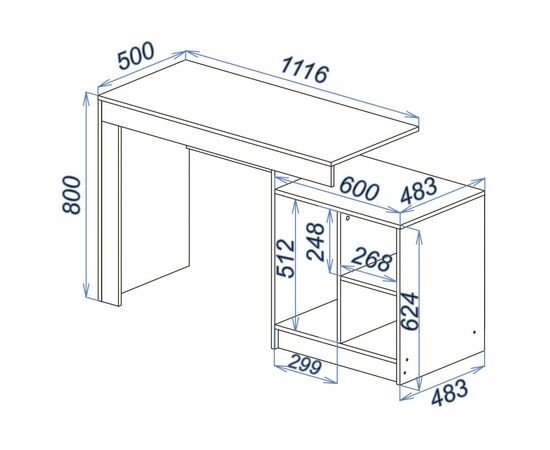 Компьютерный стол Модена белый / графит, изображение 3 | Интернет магазин мебели и декора LifeDekor