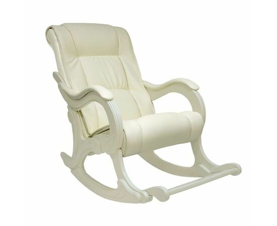 Кресло-качалка Сенатор 77 (Дуб шампань / кожзам Марвел крем) | Интернет магазин мебели и декора LifeDekor