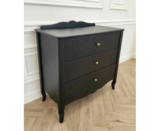 Комод "Версаль" 3 ящика (черный матовый), изображение 2 | Интернет магазин мебели и декора LifeDekor