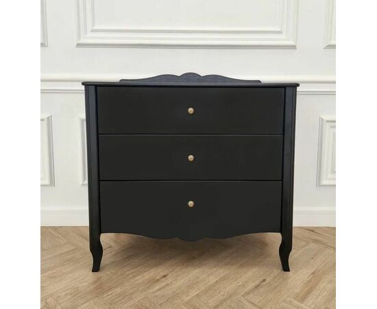 Комод "Версаль" 3 ящика (черный матовый) | Интернет магазин мебели и декора LifeDekor