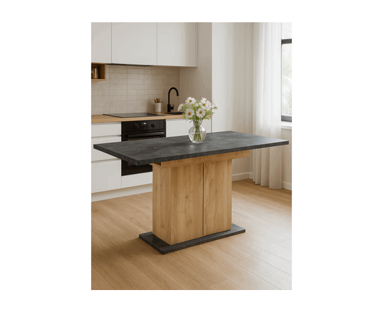 Стол деревянный Carla крафт золотой / цемент темный, изображение 3 | Интернет магазин мебели и декора LifeDekor