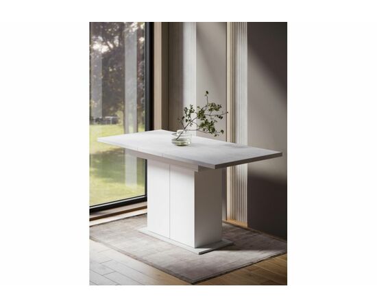 Стол деревянный Carla белый / цемент светлый, изображение 2 | Интернет магазин мебели и декора LifeDekor