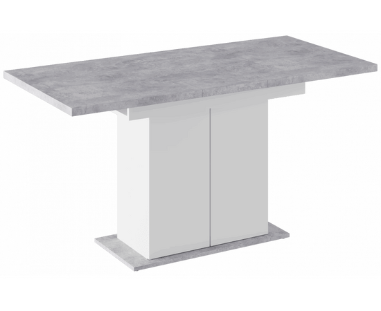 Стол деревянный Carla белый / цемент светлый | Интернет магазин мебели и декора LifeDekor
