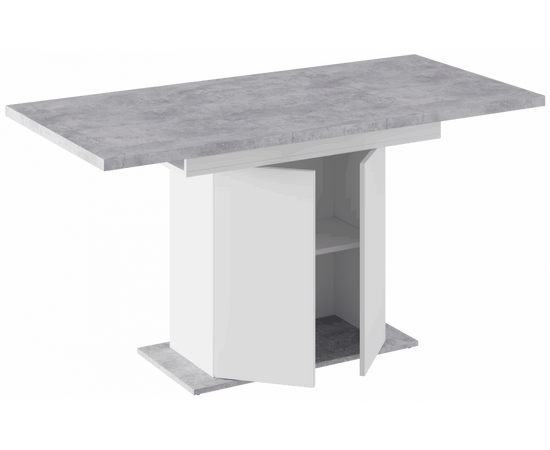 Стол деревянный Carla белый / цемент светлый, изображение 8 | Интернет магазин мебели и декора LifeDekor
