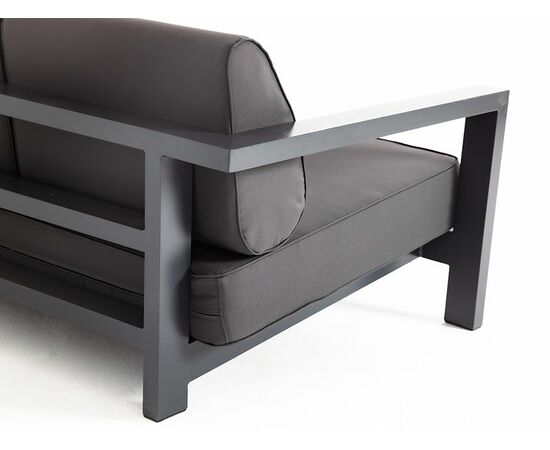 "Гранада" диван 3-местный, каркас алюминий темно-серый (RAL7024) муар, ткань темно-серая 027, изображение 4 | Интернет магазин мебели и декора LifeDekor