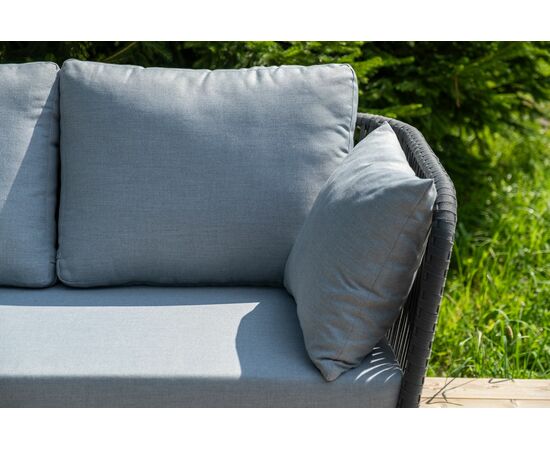 "Багамы" лаунж-зона 5-местная плетеная из роупа (веревки), каркас алюминиевый темно-серый, роуп серый, изображение 13 | Интернет магазин мебели и декора LifeDekor