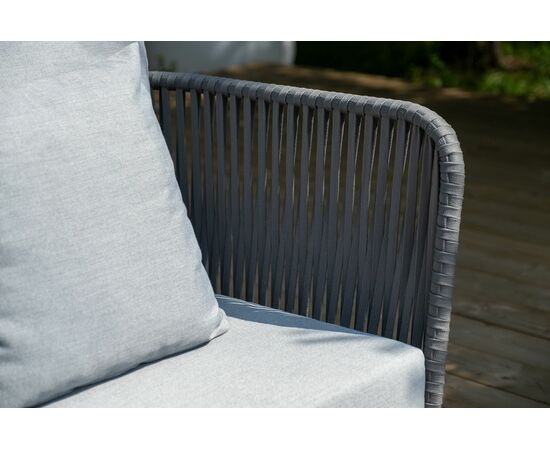 "Багамы" лаунж-зона 5-местная плетеная из роупа (веревки), каркас алюминиевый темно-серый, роуп серый, изображение 15 | Интернет магазин мебели и декора LifeDekor