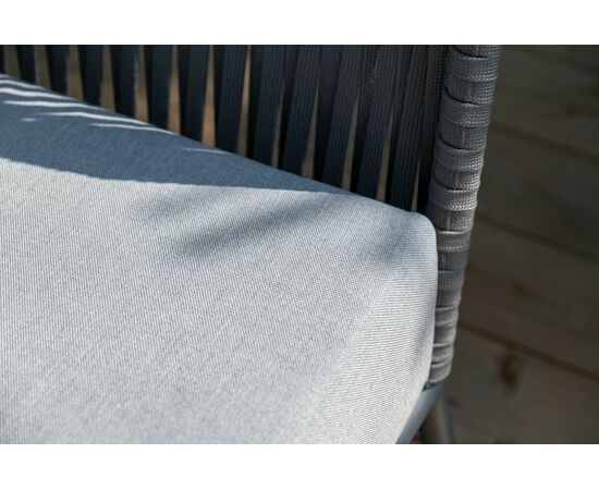 "Багамы" лаунж-зона 5-местная плетеная из роупа (веревки), каркас алюминиевый темно-серый, роуп серый, изображение 16 | Интернет магазин мебели и декора LifeDekor