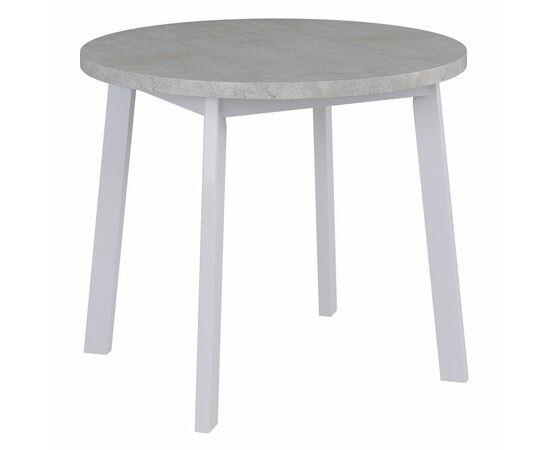 Стол Next круглый раскладной 100-130x100x76,5см, Бетон Лайт, белый | Интернет магазин мебели и декора LifeDekor