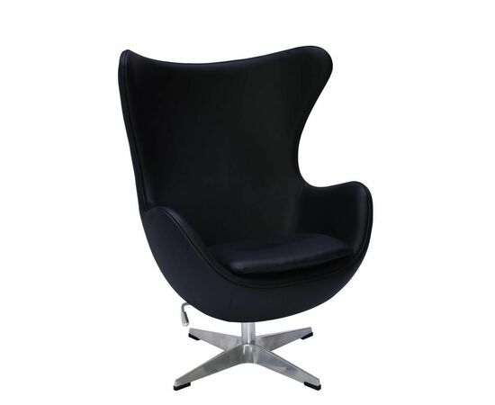 Кресло EGG STYLE CHAIR чёрный, натуральная кожа | Интернет магазин мебели и декора LifeDekor