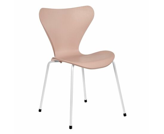 Стул Seven Style пудровый с белыми ножками | Интернет магазин мебели и декора LifeDekor
