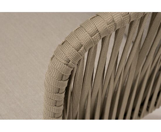 "Мальорка" диван 3-местный плетеный из роупа, основание дуб, роуп серо-коричневый 23мм, ткань бежевая 15052, изображение 8 | Интернет магазин мебели и декора LifeDekor