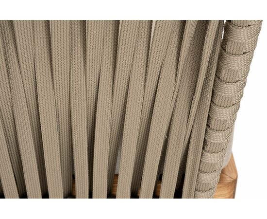 "Мальорка" диван 3-местный плетеный из роупа, основание дуб, роуп серо-коричневый 23мм, ткань бежевая 15052, изображение 9 | Интернет магазин мебели и декора LifeDekor