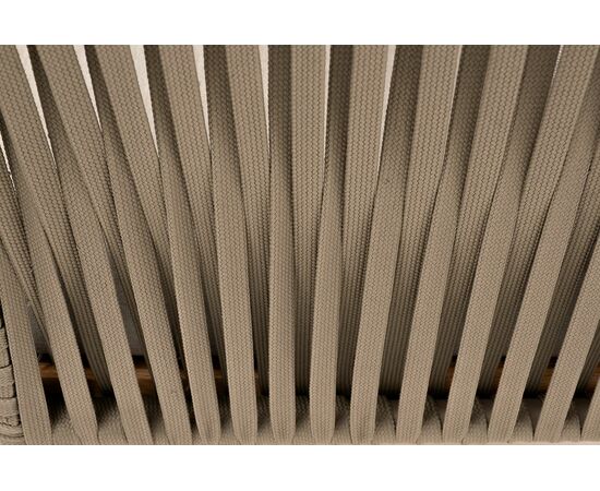 "Мальорка" кресло плетеное из роупа, основание дуб, роуп серо-коричневый 23мм, ткань бежевая 15052, изображение 6 | Интернет магазин мебели и декора LifeDekor