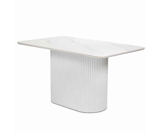Стол Festa 140x85x77см, керамогранит белый мрамор, изображение 3 | Интернет магазин мебели и декора LifeDekor