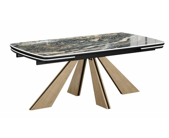 Стол DikLine DKP180 Керамика Amadeus/подстолье черное/опоры дуб галифакс (2 уп.) | Интернет магазин мебели и декора LifeDekor