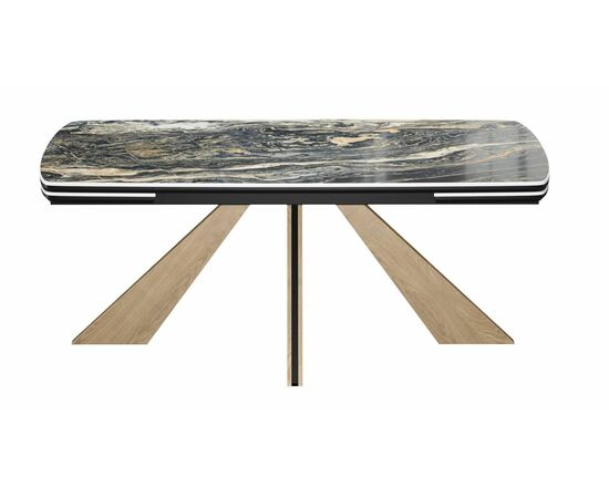 Стол DikLine DKP180 Керамика Amadeus/подстолье черное/опоры дуб галифакс (2 уп.), изображение 4 | Интернет магазин мебели и декора LifeDekor