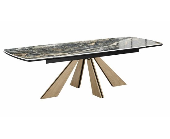 Стол DikLine DKP180 Керамика Amadeus/подстолье черное/опоры дуб галифакс (2 уп.), изображение 2 | Интернет магазин мебели и декора LifeDekor