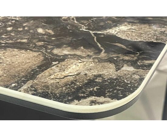 Стол DikLine DKP180 Керамика Amadeus/подстолье черное/опоры дуб галифакс (2 уп.), изображение 6 | Интернет магазин мебели и декора LifeDekor