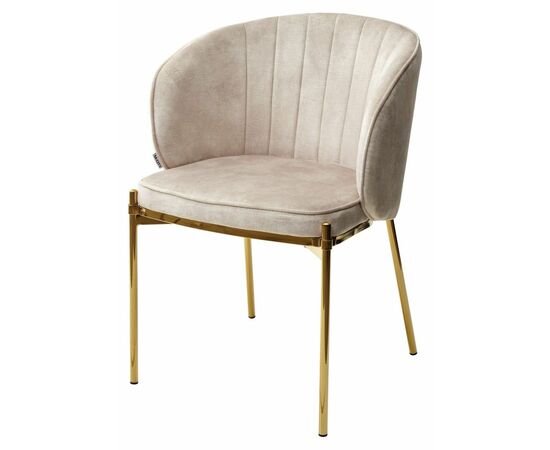 Стул DIANA UF912-11B античный бежевый, велюр / золотой каркас М-City | Интернет магазин мебели и декора LifeDekor