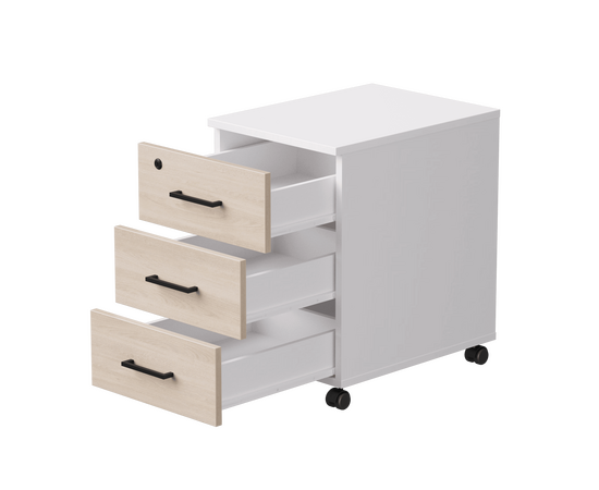 Тумба мобильная Everprof EVO 406х540х608 Белый/Белый/Дуб Соната, изображение 2 | Интернет магазин мебели и декора LifeDekor