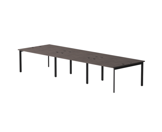 Бенч-система на 6 мест Everprof EVO на металлокаркасе 4740х670(1370)x755 опоры 45гр Дуб Пасадена/Черный | Интернет магазин мебели и декора LifeDekor