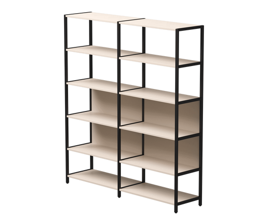 Набор стеллажных систем №6 Everprof EVO 1635x385x1840 Кашемир/Черный | Интернет магазин мебели и декора LifeDekor