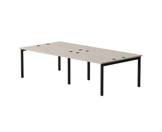 Бенч-система на 4 места Everprof EVO на металлокаркасе 3160х670(1370)x755 Кашемир/Черный | Интернет магазин мебели и декора LifeDekor