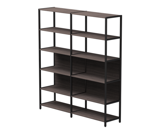 Набор стеллажных систем №6 Everprof EVO 1635x385x1840 Дуб Пасадена/Черный | Интернет магазин мебели и декора LifeDekor