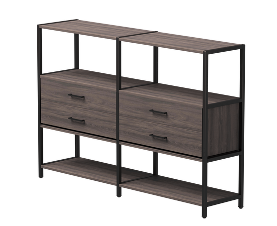 Набор стеллажных систем №2 Everprof EVO 1635x385x1120 Дуб Пасадена/Черный | Интернет магазин мебели и декора LifeDekor