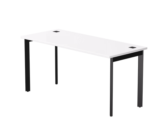 Стол прямой Everprof EVO на металлокаркасе 1580х670х755 мм опоры 45гр Белый/Черный | Интернет магазин мебели и декора LifeDekor