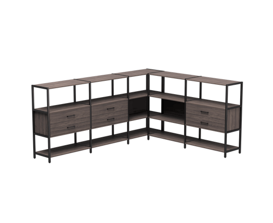 Набор стеллажных систем №15 Everprof EVO 2440x2020x1120 Дуб Пасадена/Черный | Интернет магазин мебели и декора LifeDekor