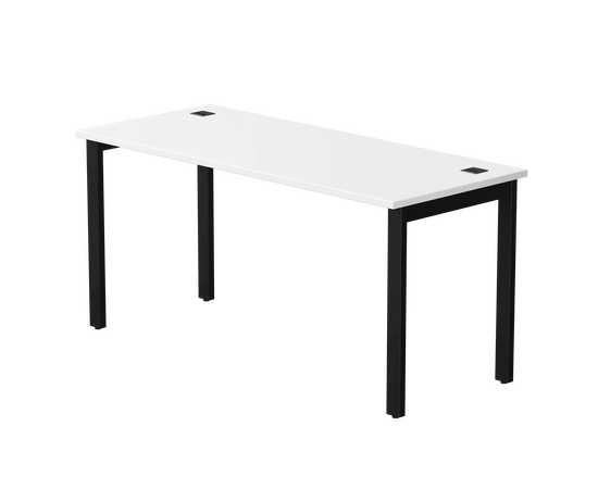 Стол прямой Everprof EVO на металлокаркасе 1580х670х755 мм Белый/Черный | Интернет магазин мебели и декора LifeDekor