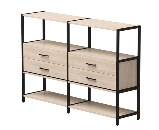 Набор стеллажных систем №2 Everprof EVO 1635x385x1120 Дуб Соната/Черный | Интернет магазин мебели и декора LifeDekor