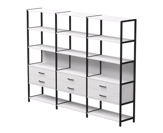 Набор стеллажных систем №9 Everprof EVO 2440x385x1840 Белый/Черный | Интернет магазин мебели и декора LifeDekor