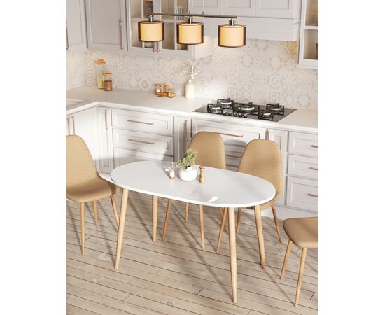 Стол обеденный Берген раскладной 160-190-220*90 белый, изображение 3 | Интернет магазин мебели и декора LifeDekor