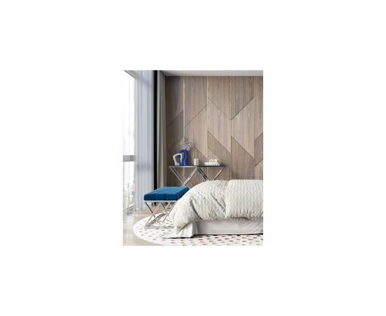 Банкетка ИНСИГНИЯ велюр синий сталь серебро, изображение 7 | Интернет магазин мебели и декора LifeDekor